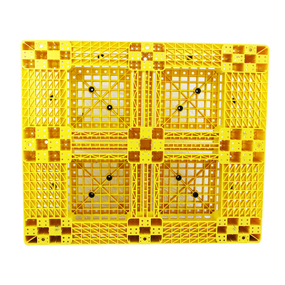 Pallet nhựa PP HDPE màu vàng có thể xếp chồng lên nhau 100% nguyên liệu